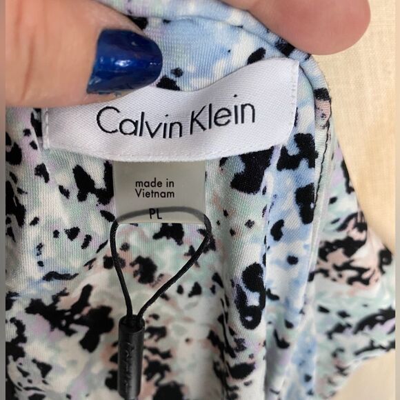 NEW Calvin Klein Abstract Blouse size LP large petite NWT with tags - Picture 5 of 6